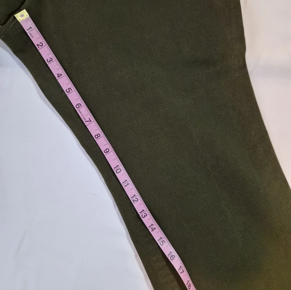​Talbots Greenwich Refined Denim Wide-Leg Trousers - Green - High-Waist - 16P - Picture 4 of 9